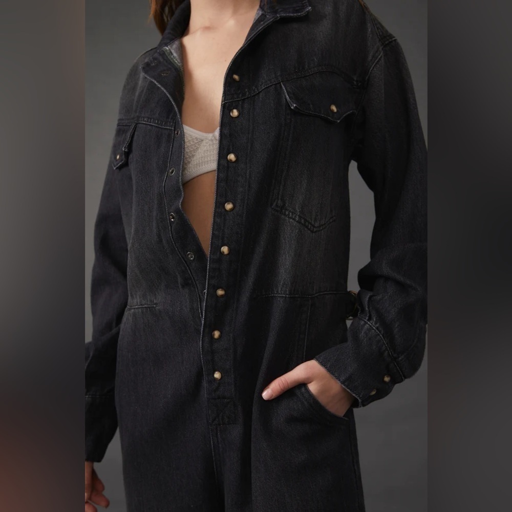 Free People x We the Free Black Care Townes Jumpsuit Size Large NWOT - Picture 3 of 16